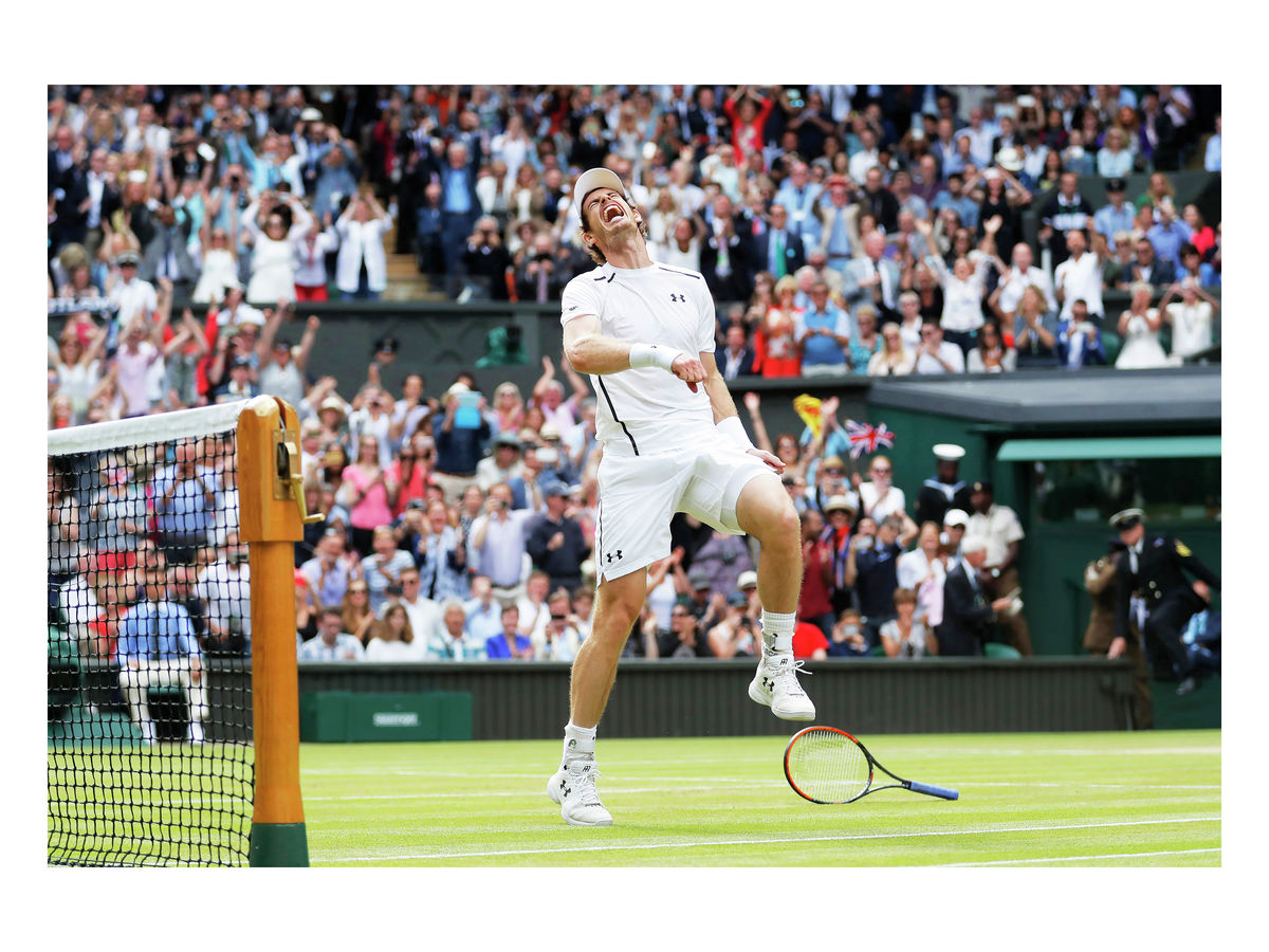 Murray celebrates victory in the final, 2016