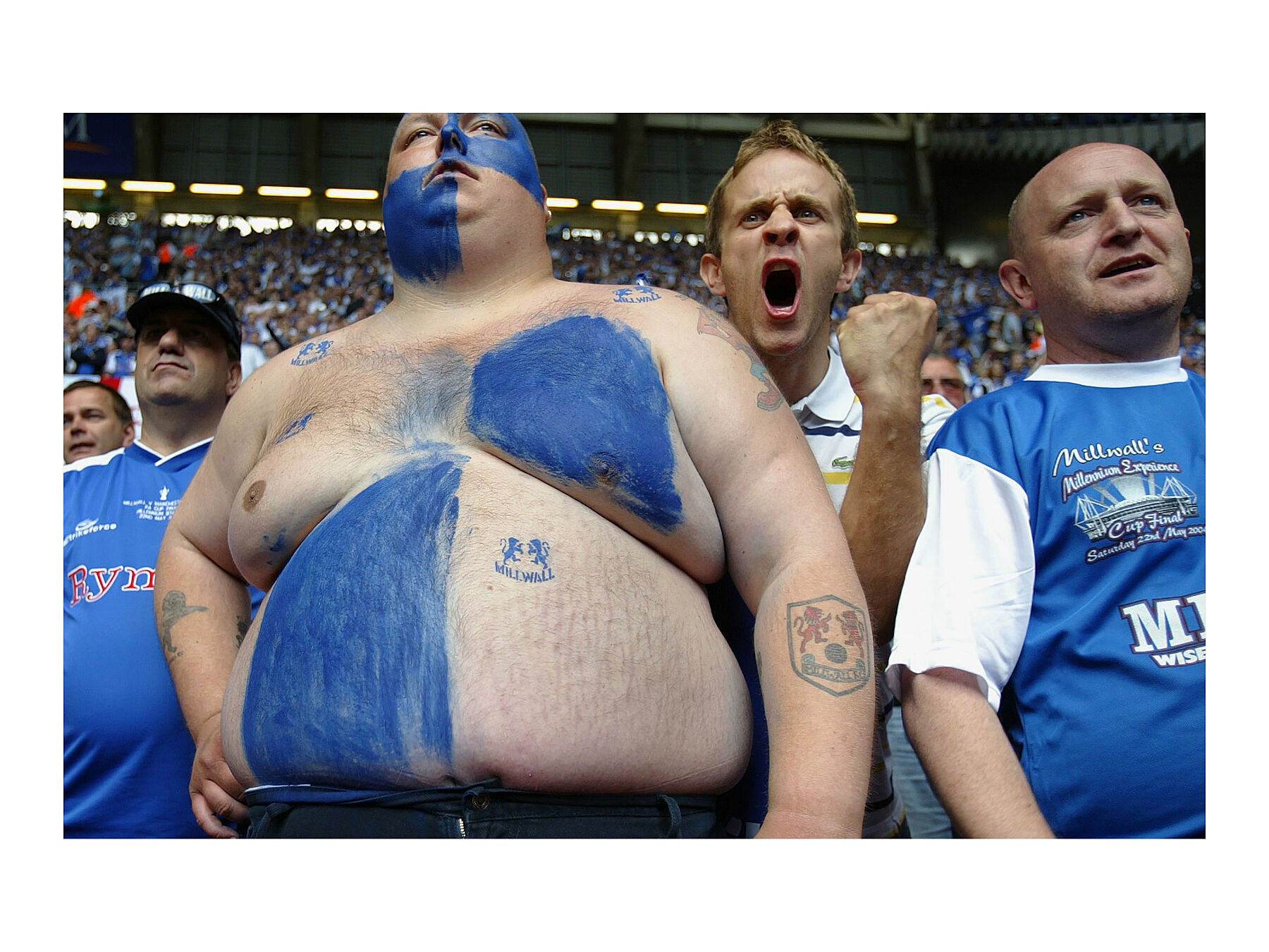 Millwall fans. Millwall v Manchester United FA Cup Final, Cardiff 22.05.2004