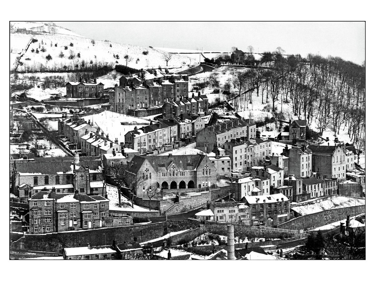 Hebden Bridge in the snow, 1978