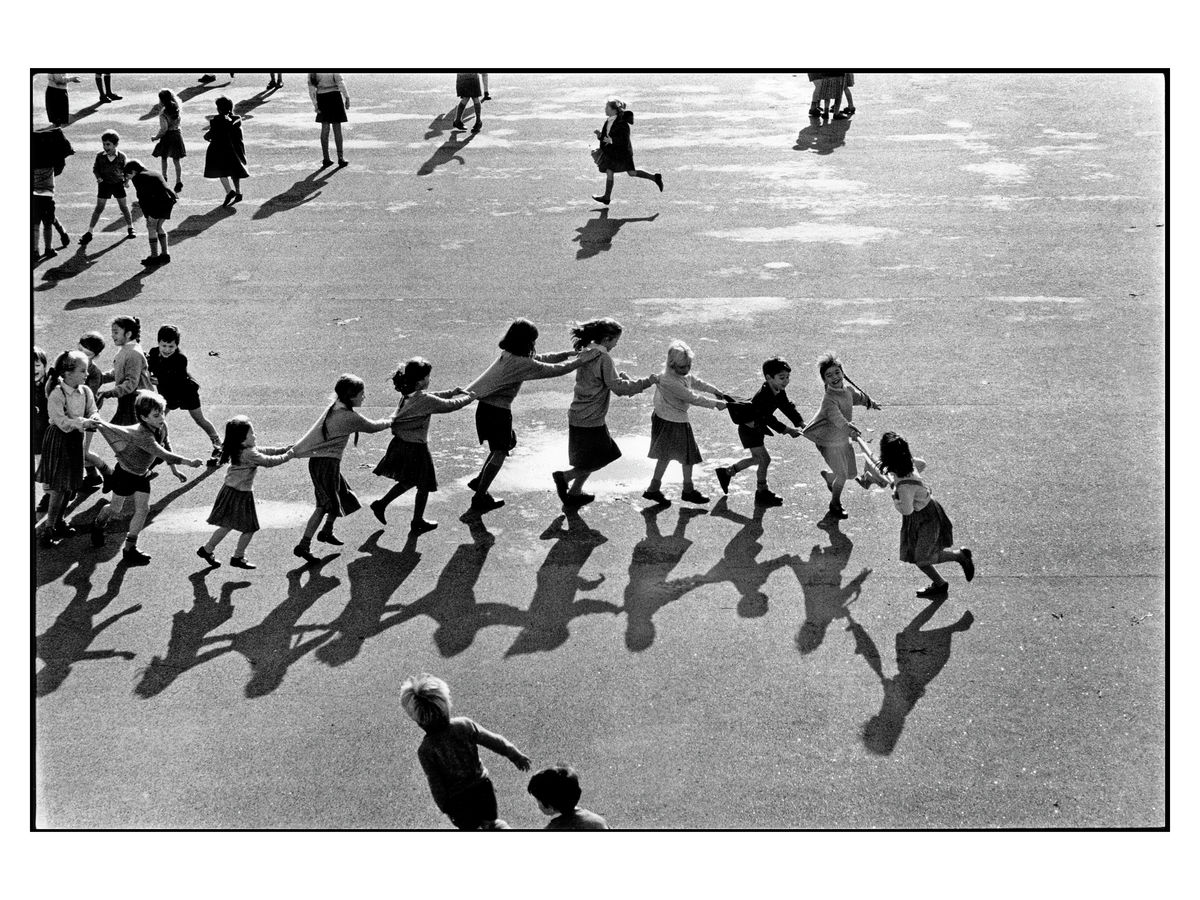 Prep school children on the playground of Bury Grammar School , Lancashire, 1990