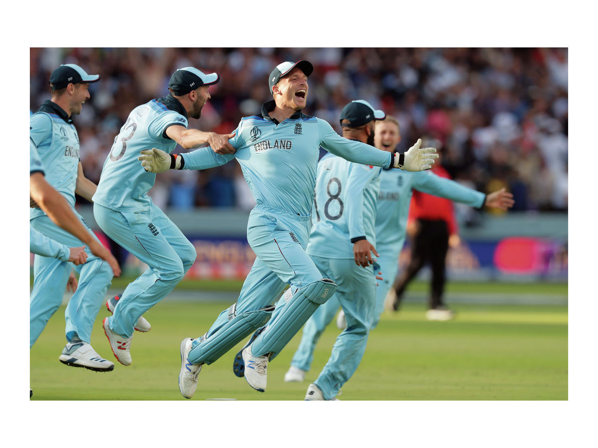 England’s players are delirious in their celebration