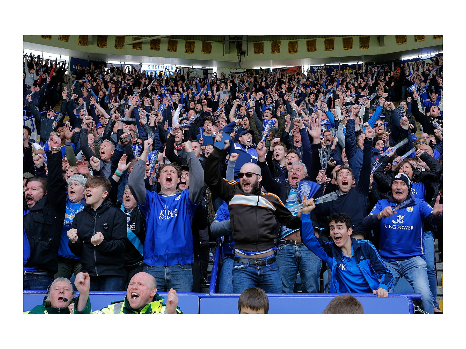 As a goal is scored. Leicester City v West Ham 17.04.2016