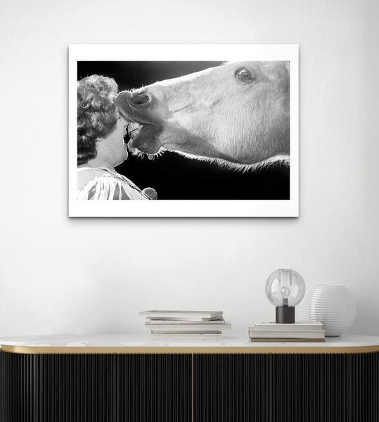 A circus horse kisses a woman, 1981