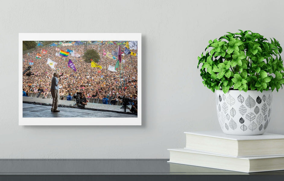 David Attenborough speaks on the Pyramid Stage, 2019