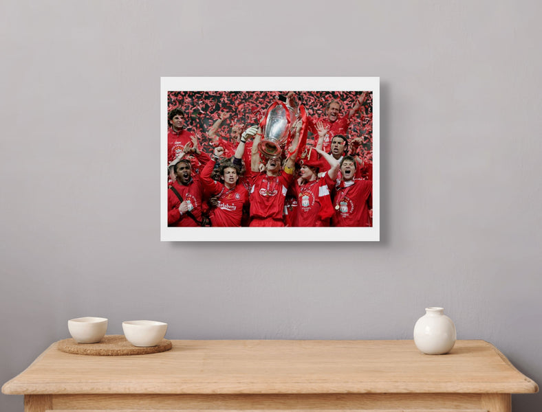 Liverpool lift the Champions League trophy, Istanbul 2005