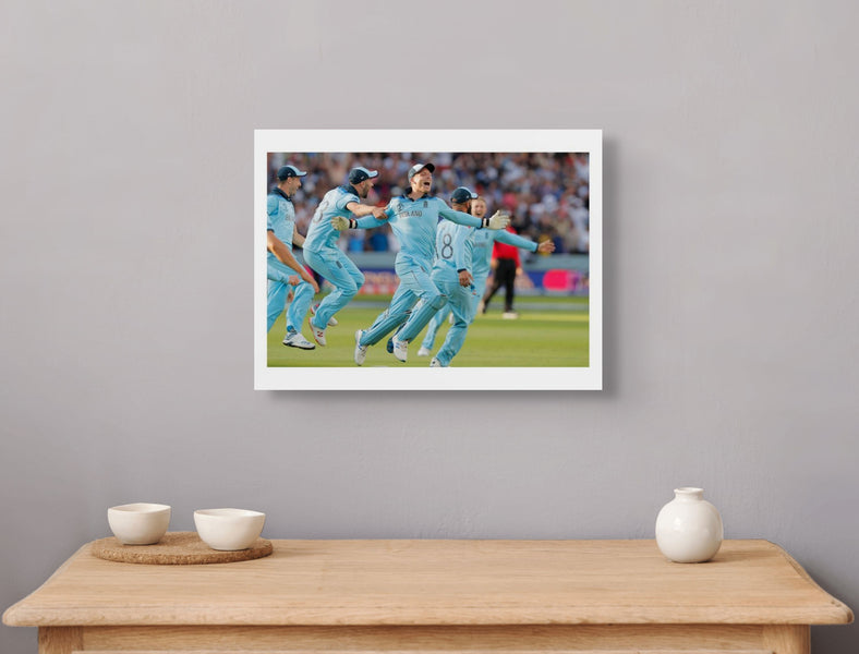 England’s players are delirious in their celebration