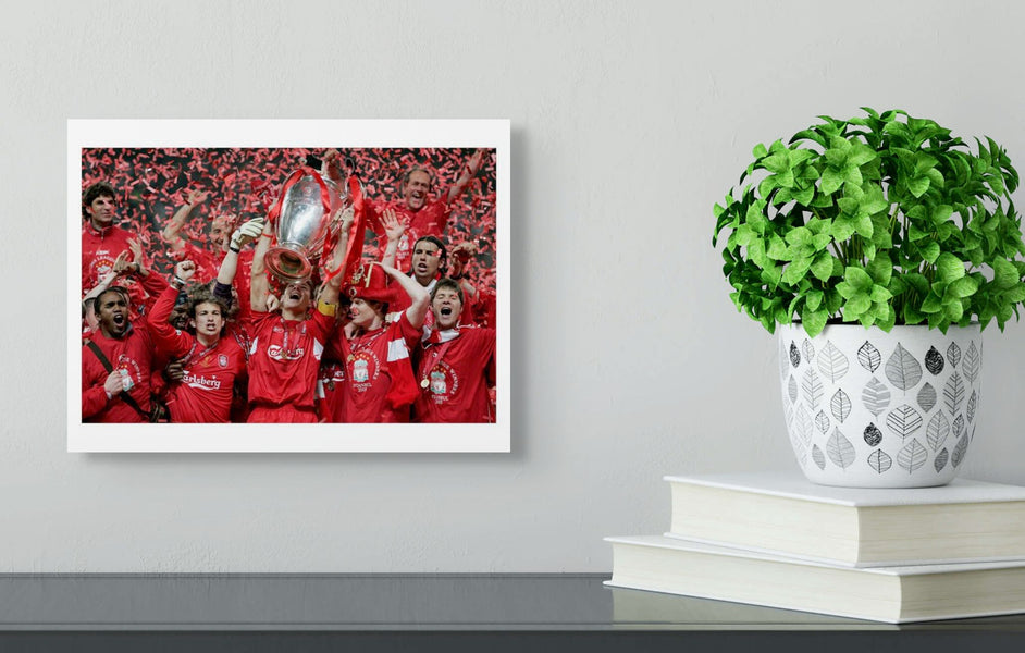 Liverpool lift the Champions League trophy, Istanbul 2005