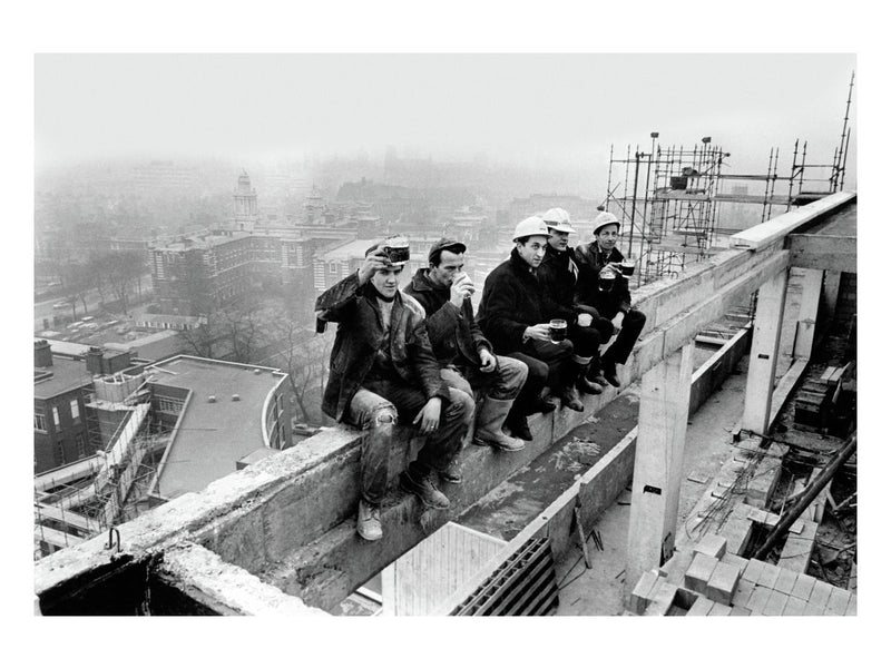 Construction workers enjoy a pint, Manchester, 1968